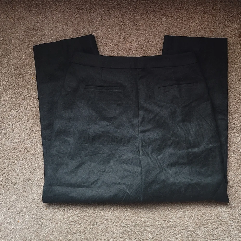 NWT!J.Crew $119 Kate Black Straight Leg Four Season Stretch Plus Sized Pants 14